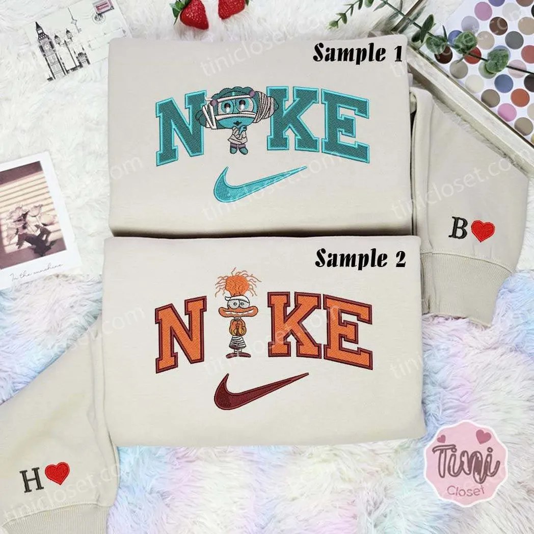 envy and anxiety mummy inside out x nike embroidered shirt embroidered sweatshirt fashion style for couples iyekg