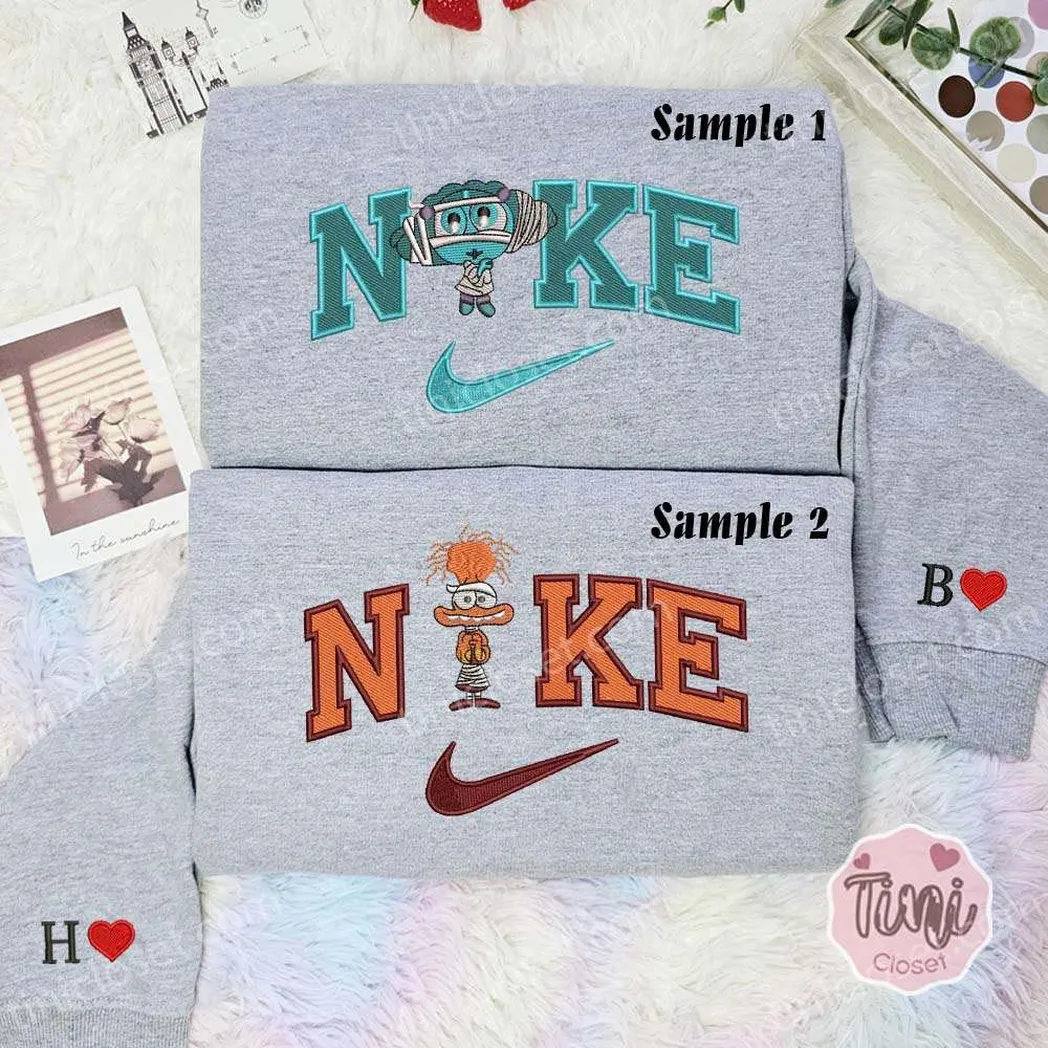 envy and anxiety mummy inside out x nike embroidered shirt embroidered sweatshirt fashion style for couples