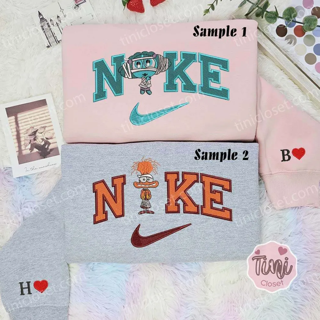 envy and anxiety mummy inside out x nike embroidered shirt embroidered sweatshirt fashion style for couples