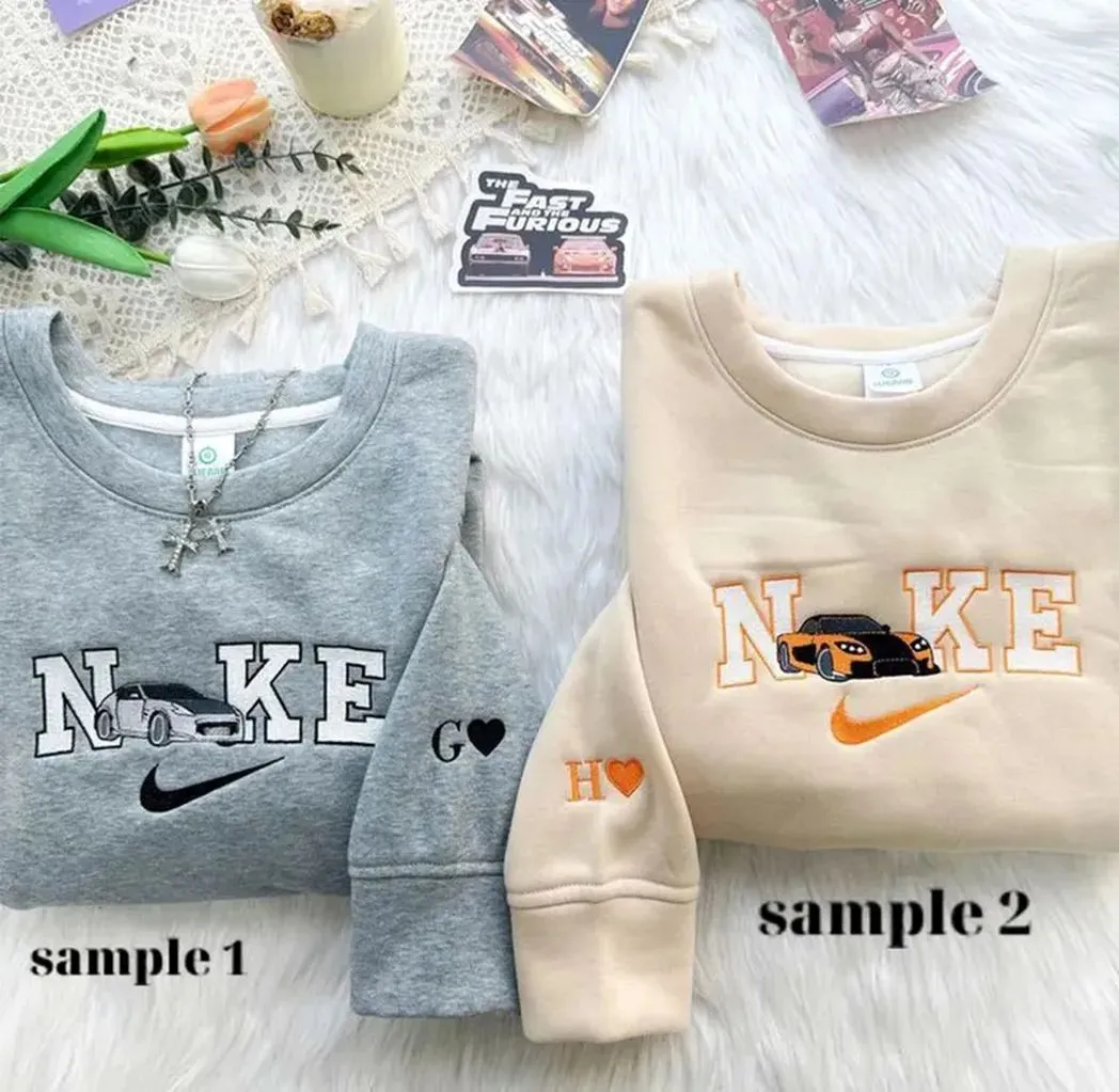 fast and furious cars x nike embroidered sweatshirt fashion style for couples valentines gift for himher 8noph