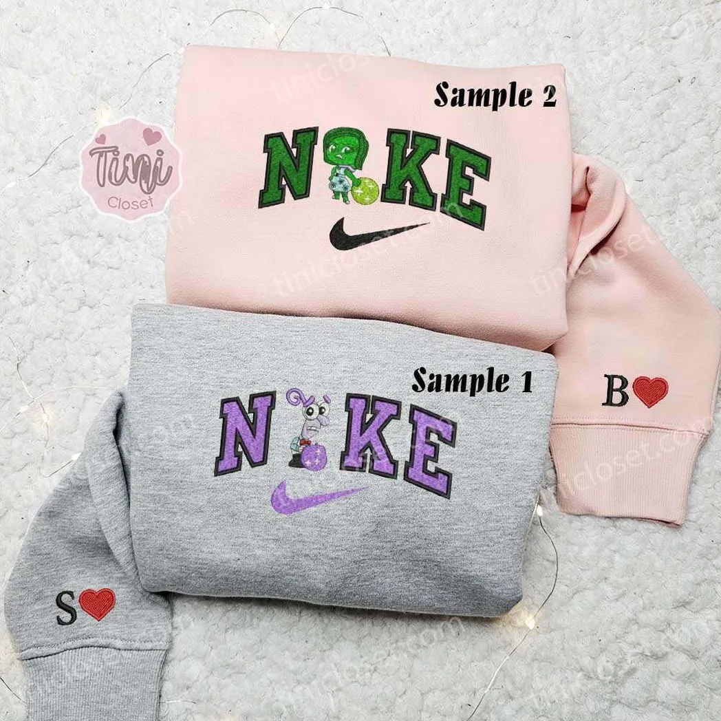 fear and disgust with memory orbs inside out x nike embroidered shirt embroidered sweatshirt fashion style for couples