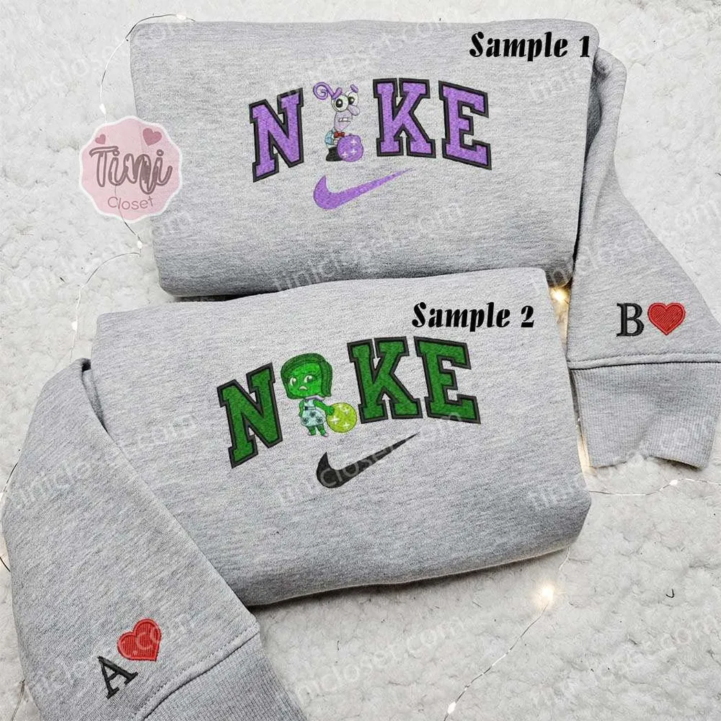 fear and disgust with memory orbs inside out x nike embroidered shirt embroidered sweatshirt fashion style for couples