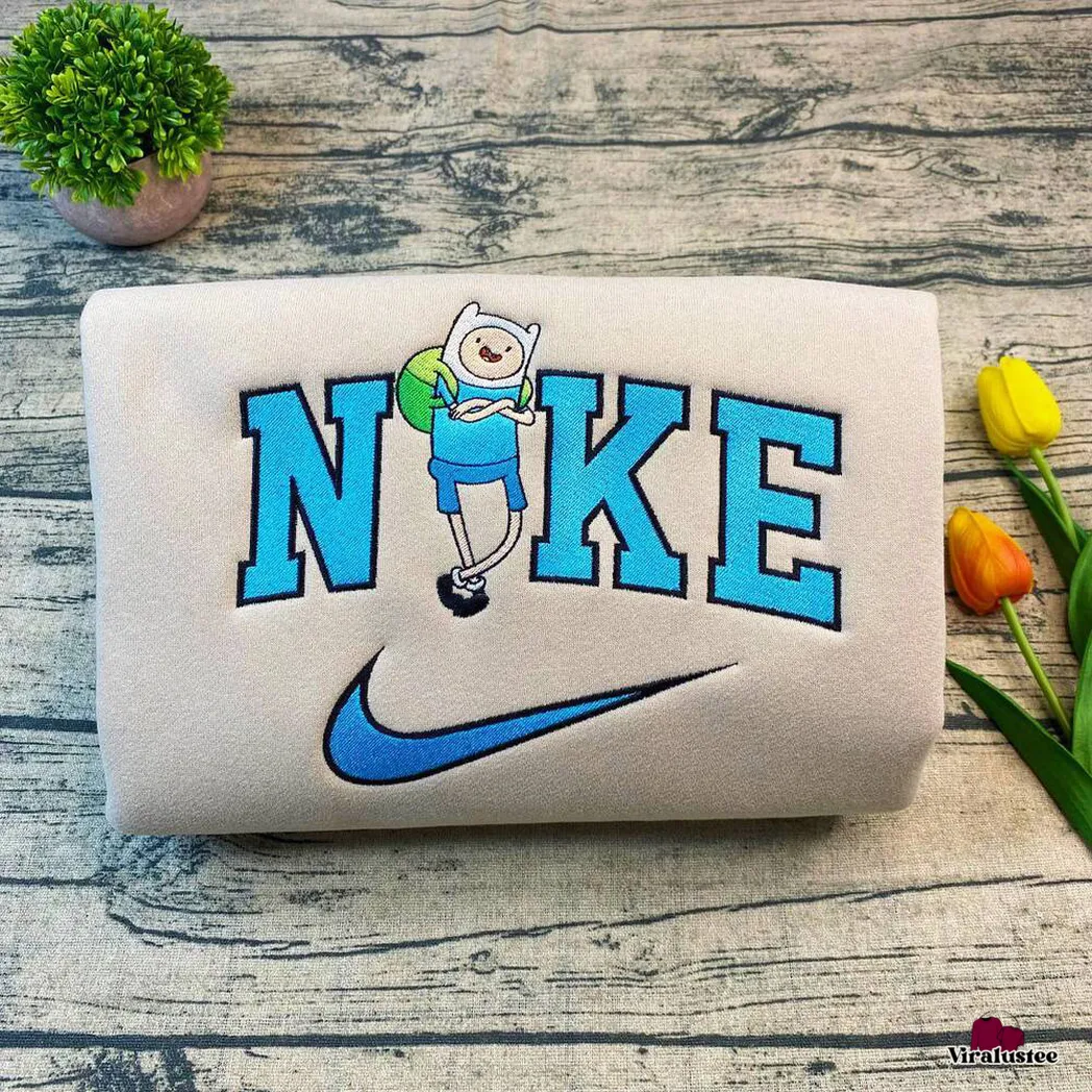 finn and jake couple x nike embroidered shirt embroidered sweatshirt fashion style for couples 4gphd