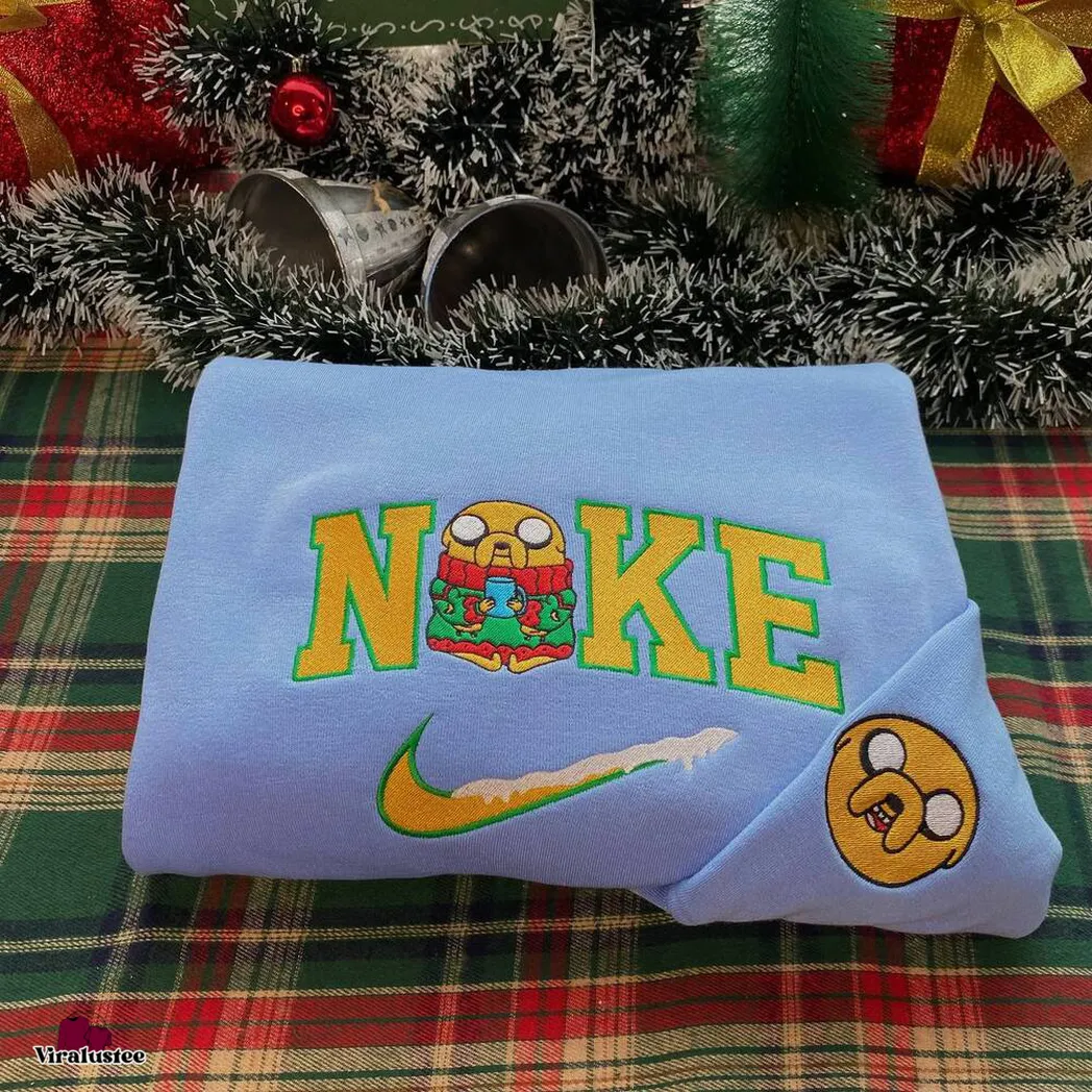 finn and jake x nike embroidered shirt embroidered sweatshirt fashion style for couples dijvy