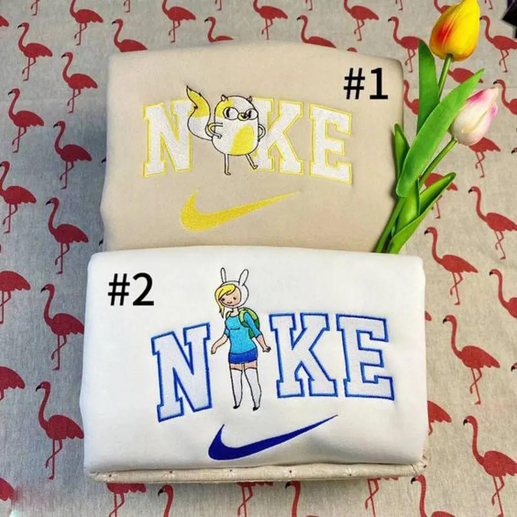 fionna and cake embroidered crewneck sweatshirt famous cartoon couples maching embroidered hoodie for couple boyfriend girlfriend dwou8