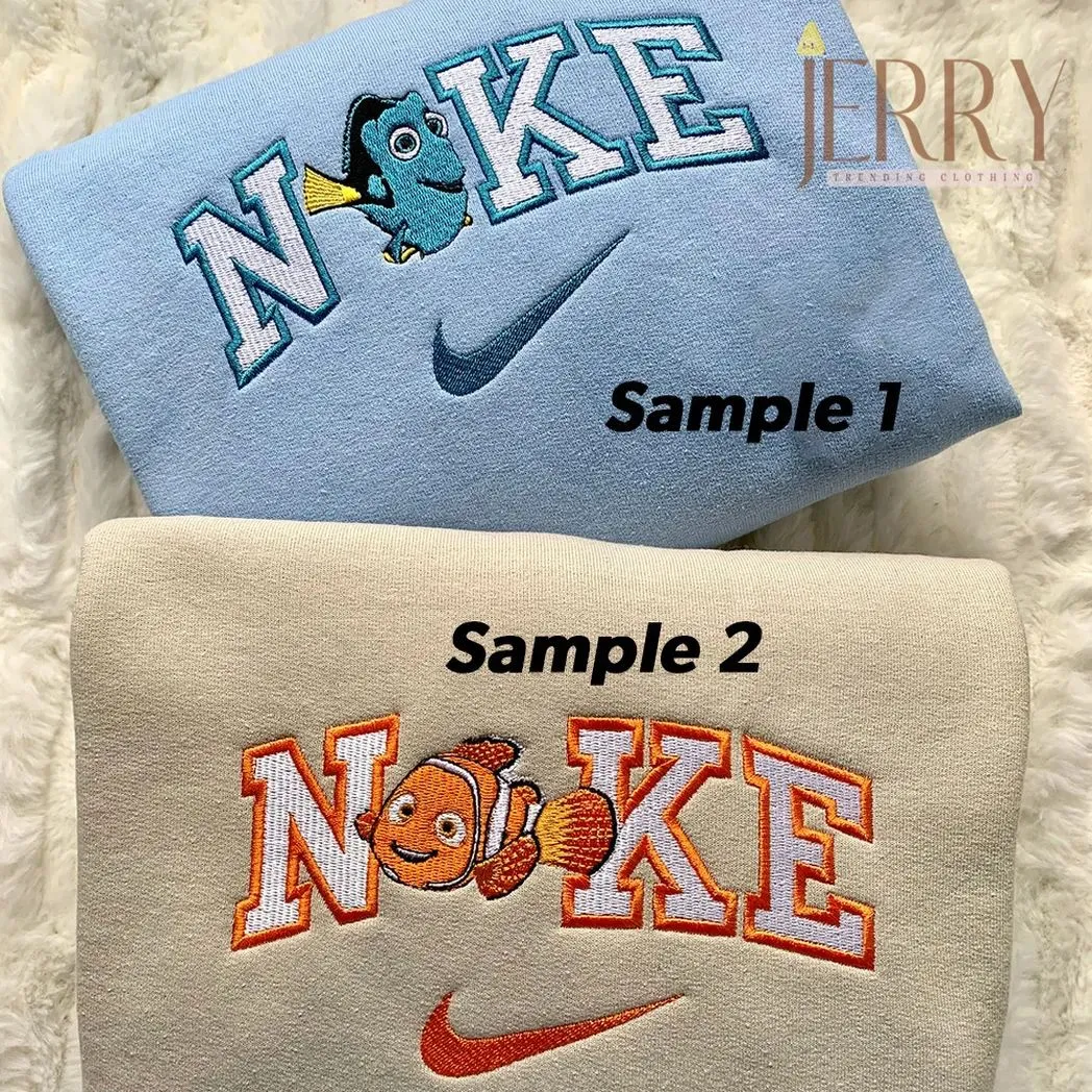 fish friends x nike embroidered shirt embroidered sweatshirt fashion style for couples eesdw