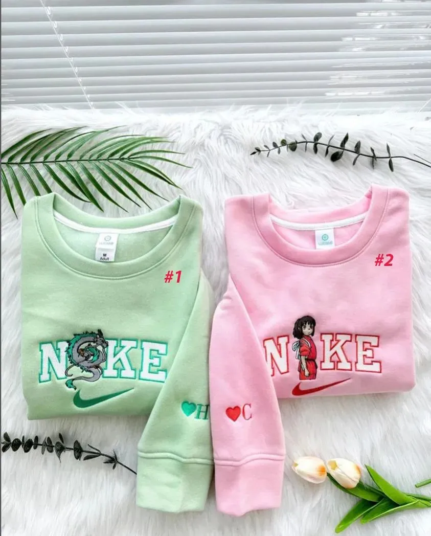 haku and chihiro spirited away embroidered sweatshirt studio ghibli hoodie gift for fan anime couple matching embroidery 91v5p