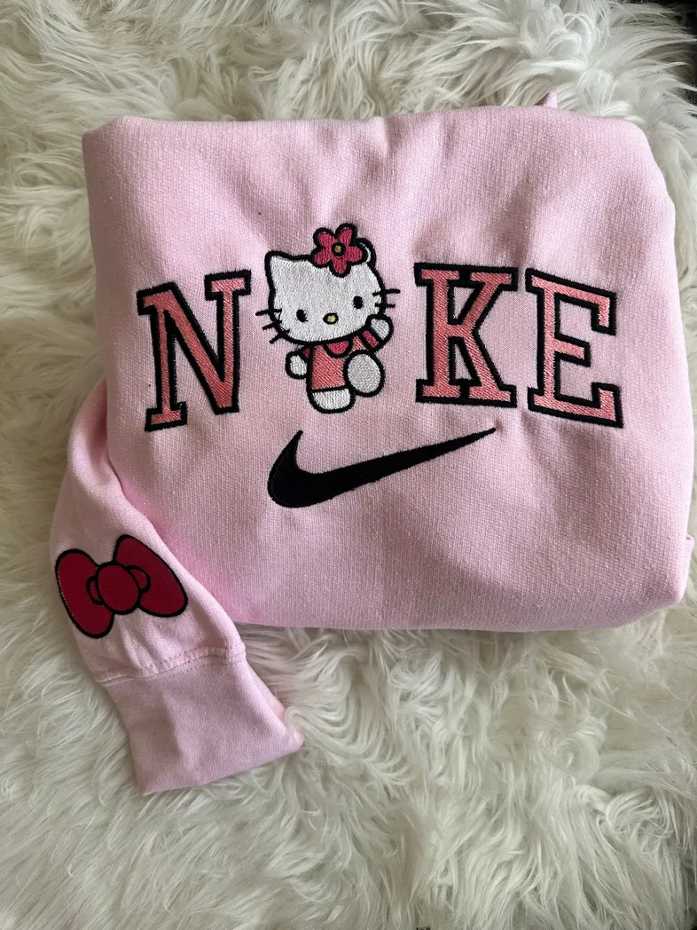 hello kitty and batman cartoon embroidered sweatshirt fashion style for couple lmg36
