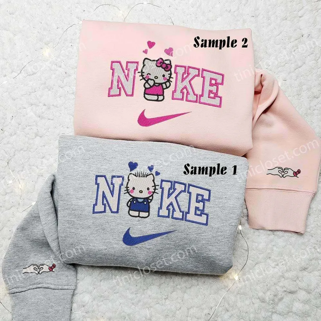 hello kitty and dear daniel x nike embroidered shirt embroidered sweatshirt fashion style for couples 91woz