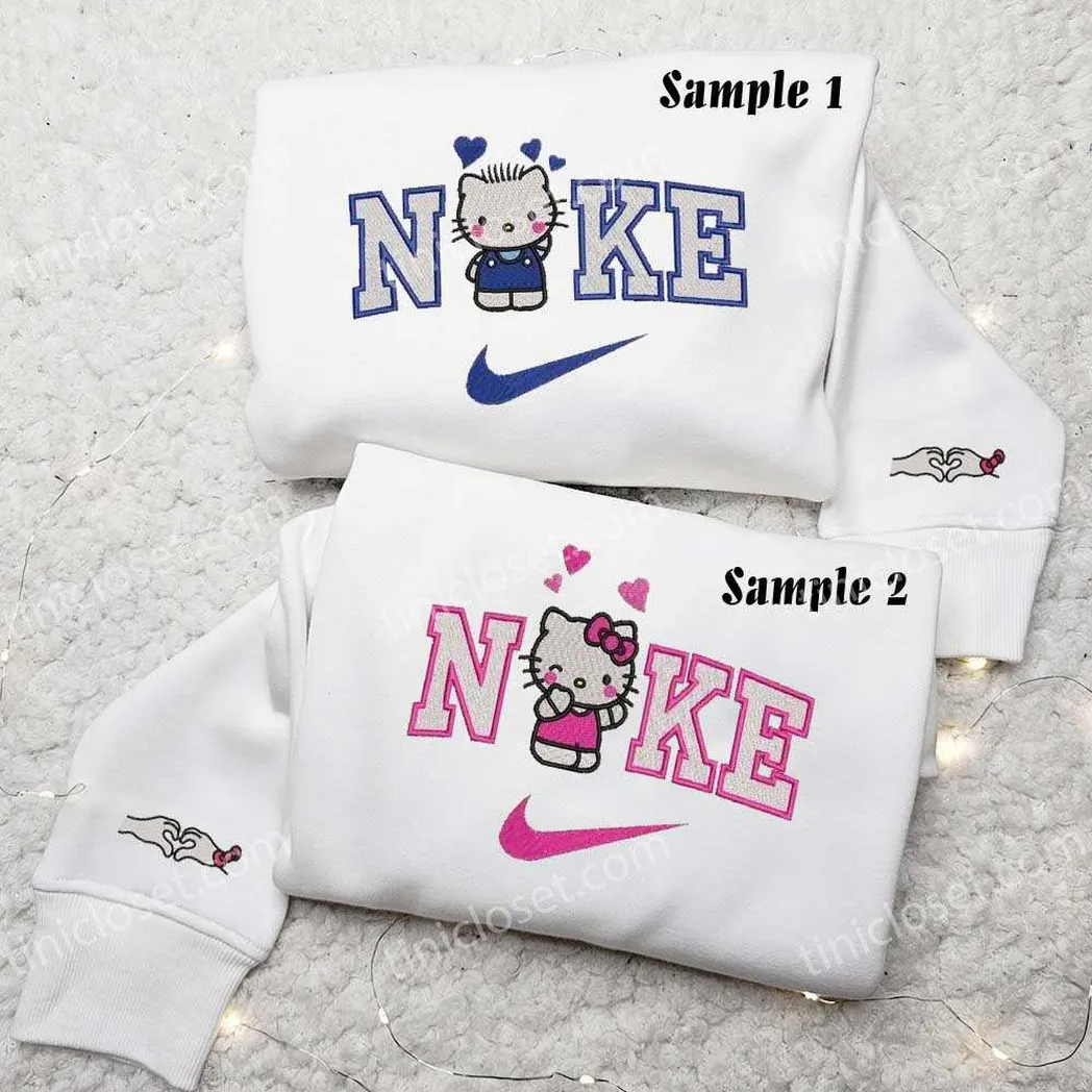 hello kitty and dear daniel x nike embroidered shirt embroidered sweatshirt fashion style for couples