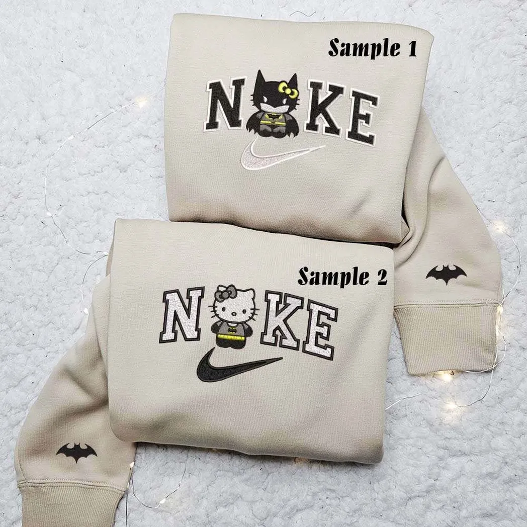 hello kitty batman cosplay x nike embroidered shirt embroidered sweatshirt fashion style for couples jn0ve
