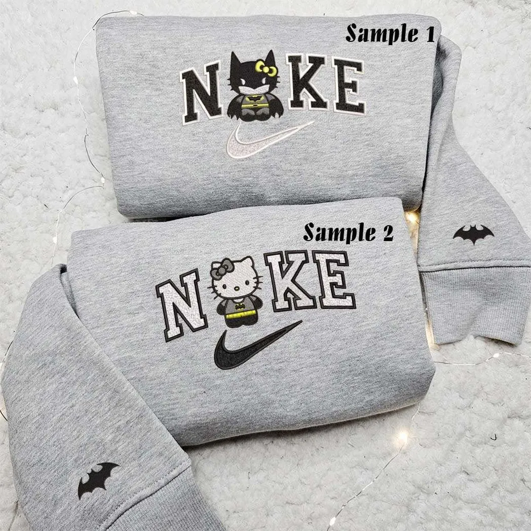 hello kitty batman cosplay x nike embroidered shirt embroidered sweatshirt fashion style for couples w2ssv
