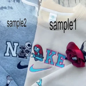 jack and sally couple movie x nike embroidered sweatshirt fashion style for couples valentines gift for himher i2ym3
