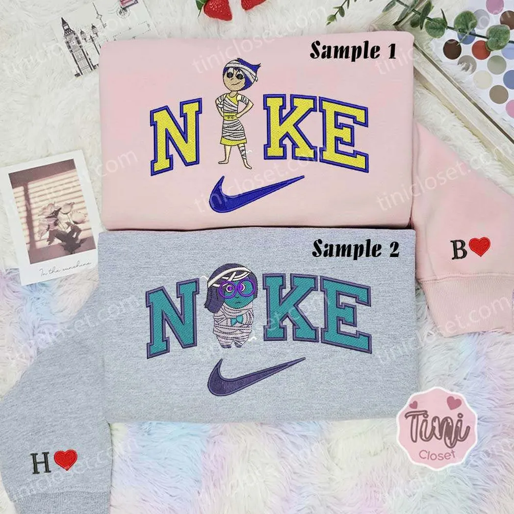 joy and sadness mummy inside out x nike embroidered shirt embroidered sweatshirt fashion style for couples 2smvq