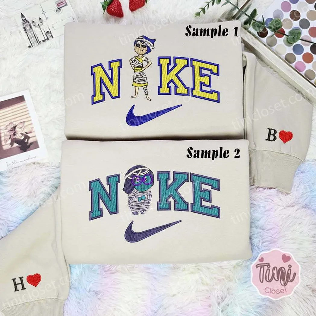 joy and sadness mummy inside out x nike embroidered shirt embroidered sweatshirt fashion style for couples l9pqg