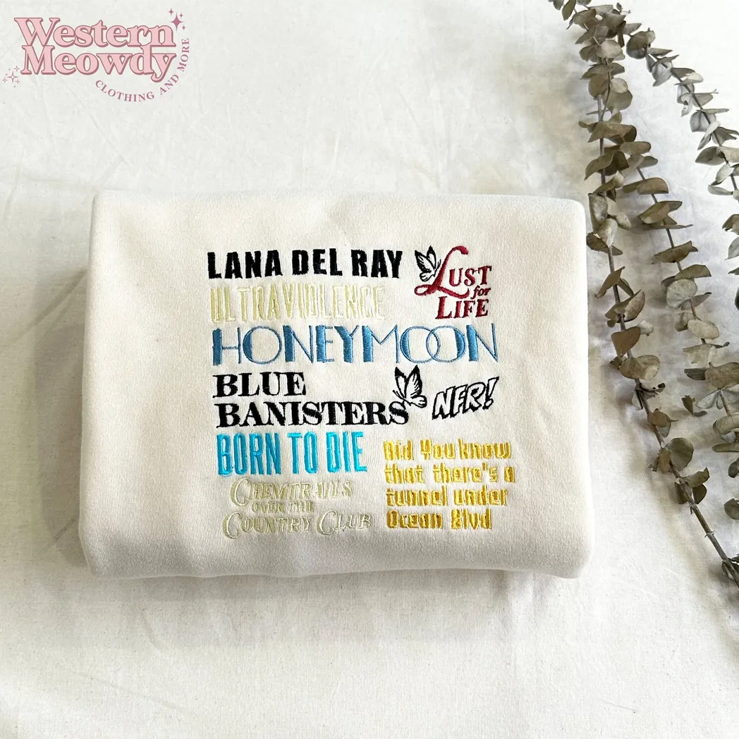 lana del rey music embroidered sweatshirt fashion style