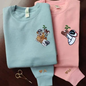 lovely droid couple character star wars movie embroidered sweatshirt maching embroidered hoodie for couple boyfriend girlfriend casf5