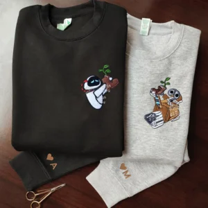 lovely droid couple character star wars movie embroidered sweatshirt maching embroidered hoodie for couple boyfriend girlfriend gzo7a