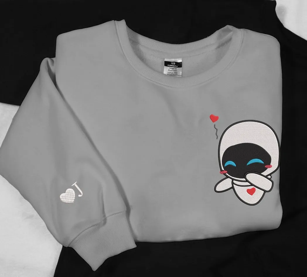 lovely droid couple star wars embroidered sweatshirt maching embroidered hoodie for couple boyfriend girlfriend dwbyw
