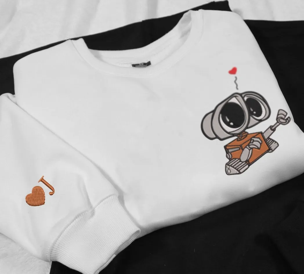 lovely droid couple star wars embroidered sweatshirt maching embroidered hoodie for couple boyfriend girlfriend kitbi