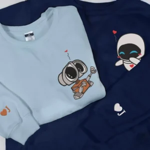lovely droid couple star wars embroidered sweatshirt maching embroidered hoodie for couple boyfriend girlfriend tz0go