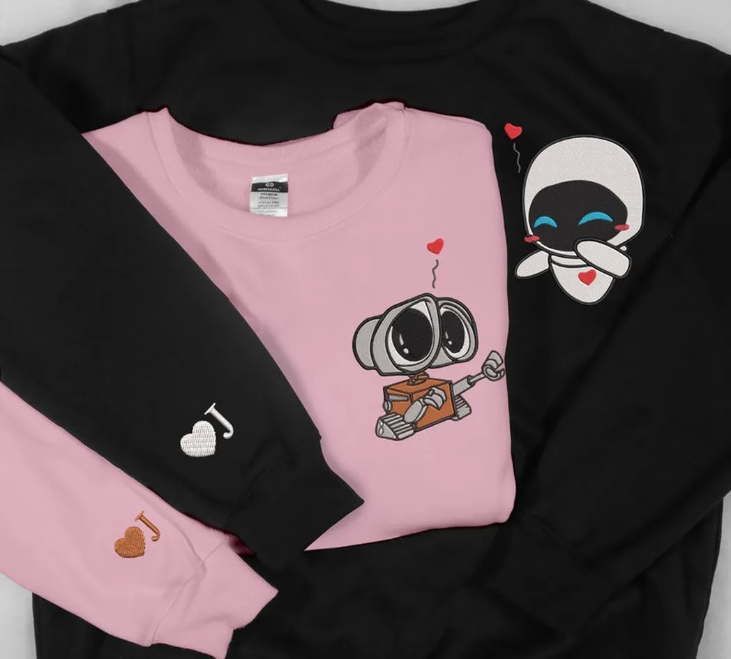 lovely droid couple star wars embroidered sweatshirt maching embroidered hoodie for couple boyfriend girlfriend v4olk