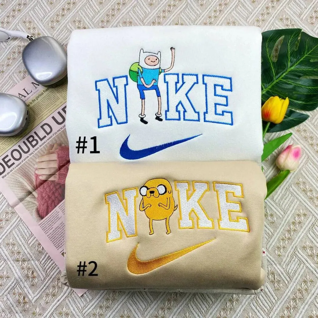 nike finn and jake x nike embroidered shirt embroidered sweatshirt fashion style for couples qdys0