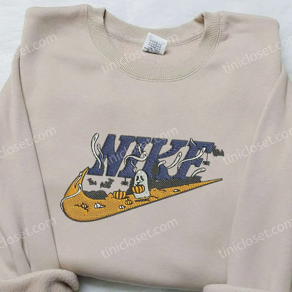 nike x ghost embroidered shirt halloween embroidered shirt custom nike embroidered shirt ktfaf