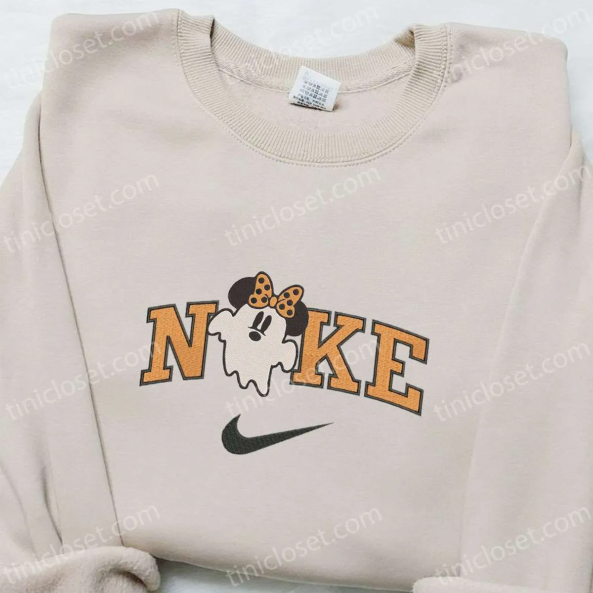 nike x ghost minnie mouse ghost embroidered shirt disney halloween embroidered shirt nike inspired embroidered shirt