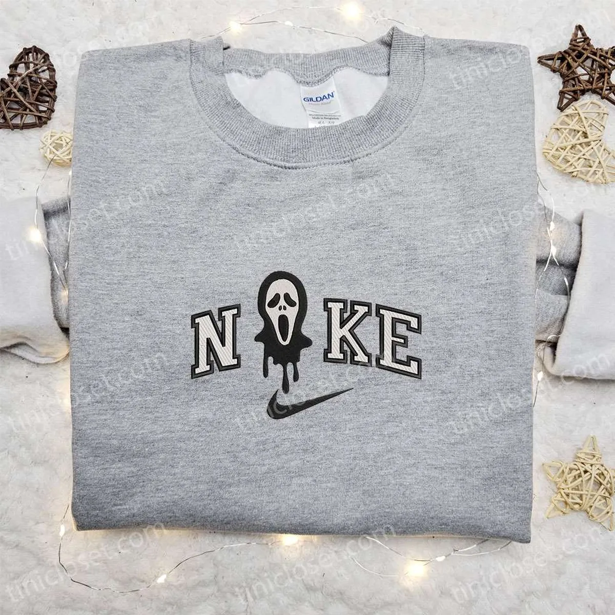 nike x ghostface head embroidered sweatshirt horror movie embroidered shirt best gift ideas for all occasions 8cot4