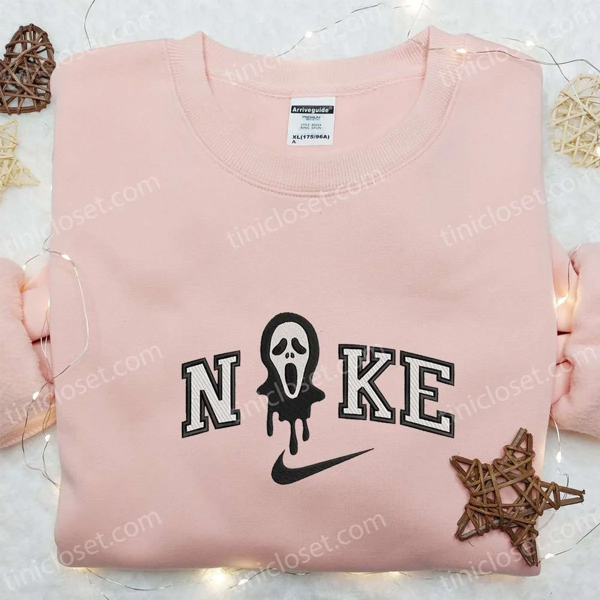 nike x ghostface head embroidered sweatshirt horror movie embroidered shirt best gift ideas for all occasions bnfjq