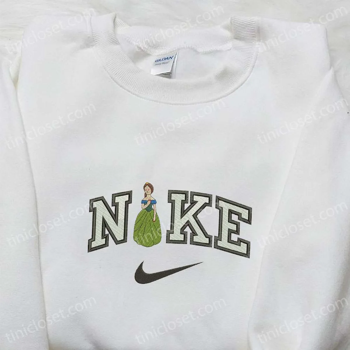 nike x girl statue embroidered sweatshirt custom embroidered shirt nike inspired embroidered t shirt uotv9