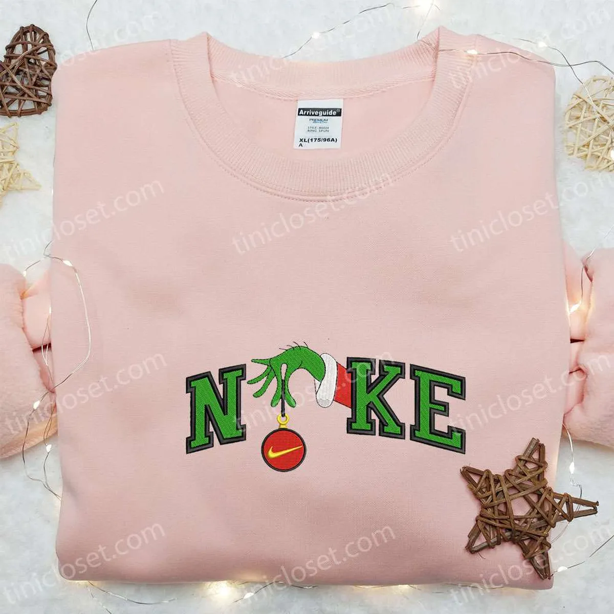 nike x grinch hand embroidered sweatshirt walt disney embroidered shirt nike inspired embroidered t shirt wumc1
