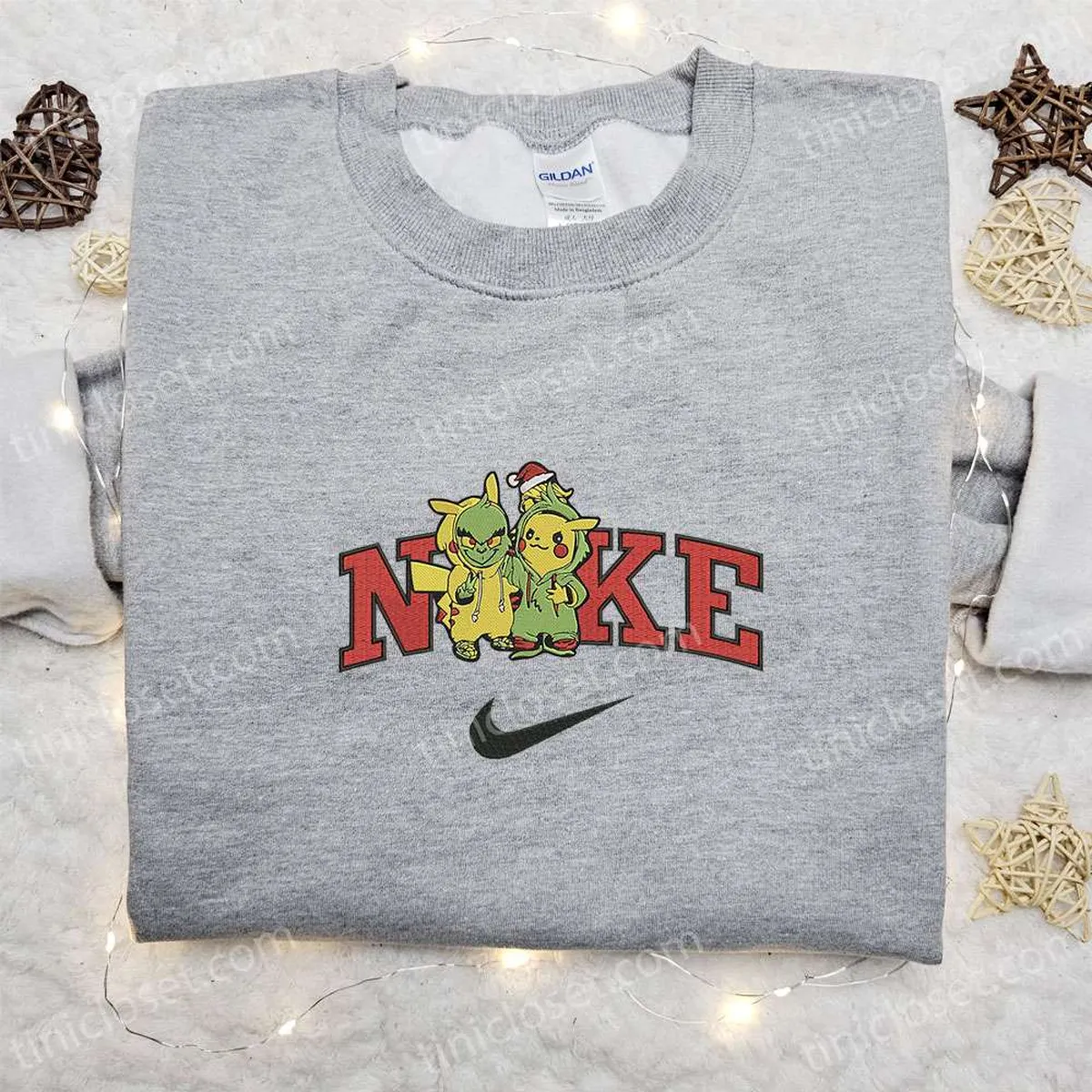nike x grinch pikachu halloween embroidered shirt adorable halloween embroidered shirt pokemon embroidered shirt sywue