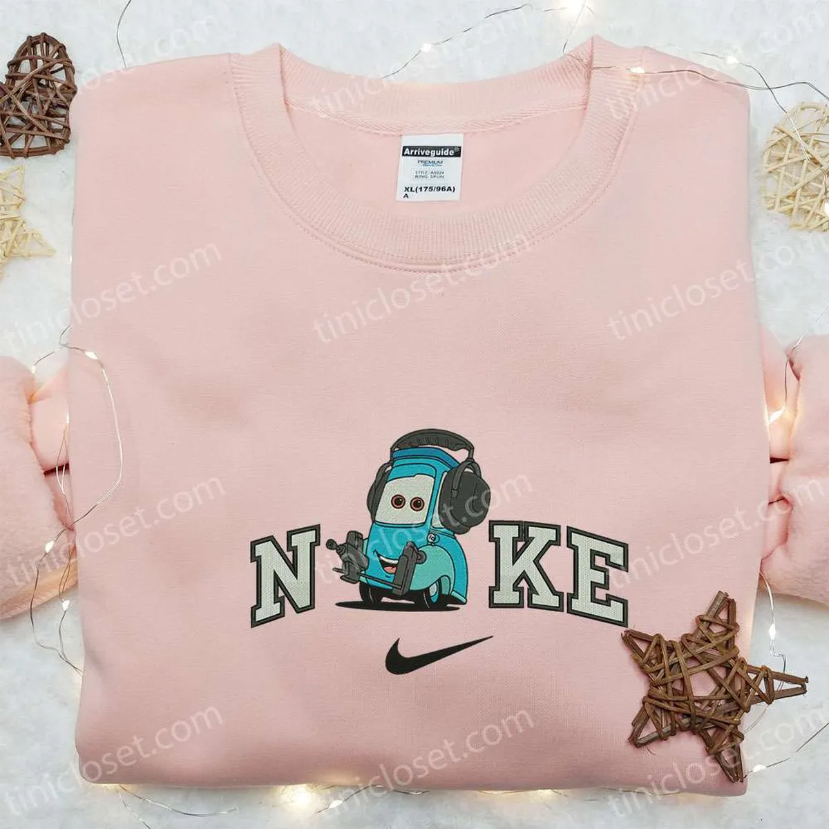 nike x guido cars embroidered sweatshirt disney pixar cars embroidered hoodie custom nike embroidered t shirt