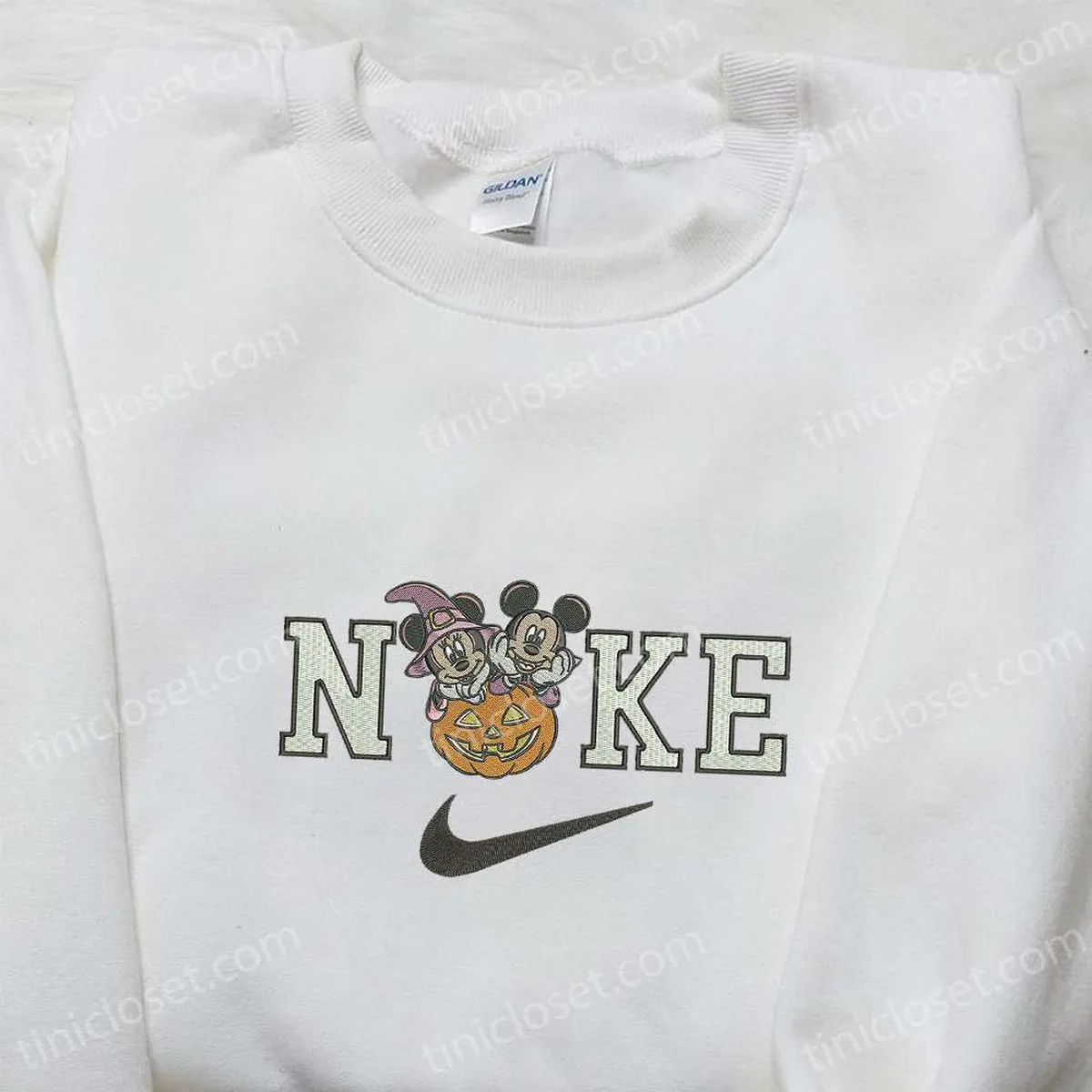 nike x halloween mickey minnie witches embroidered shirt disney halloween embroidered hoodie nike inspired embroidered sweatshirt