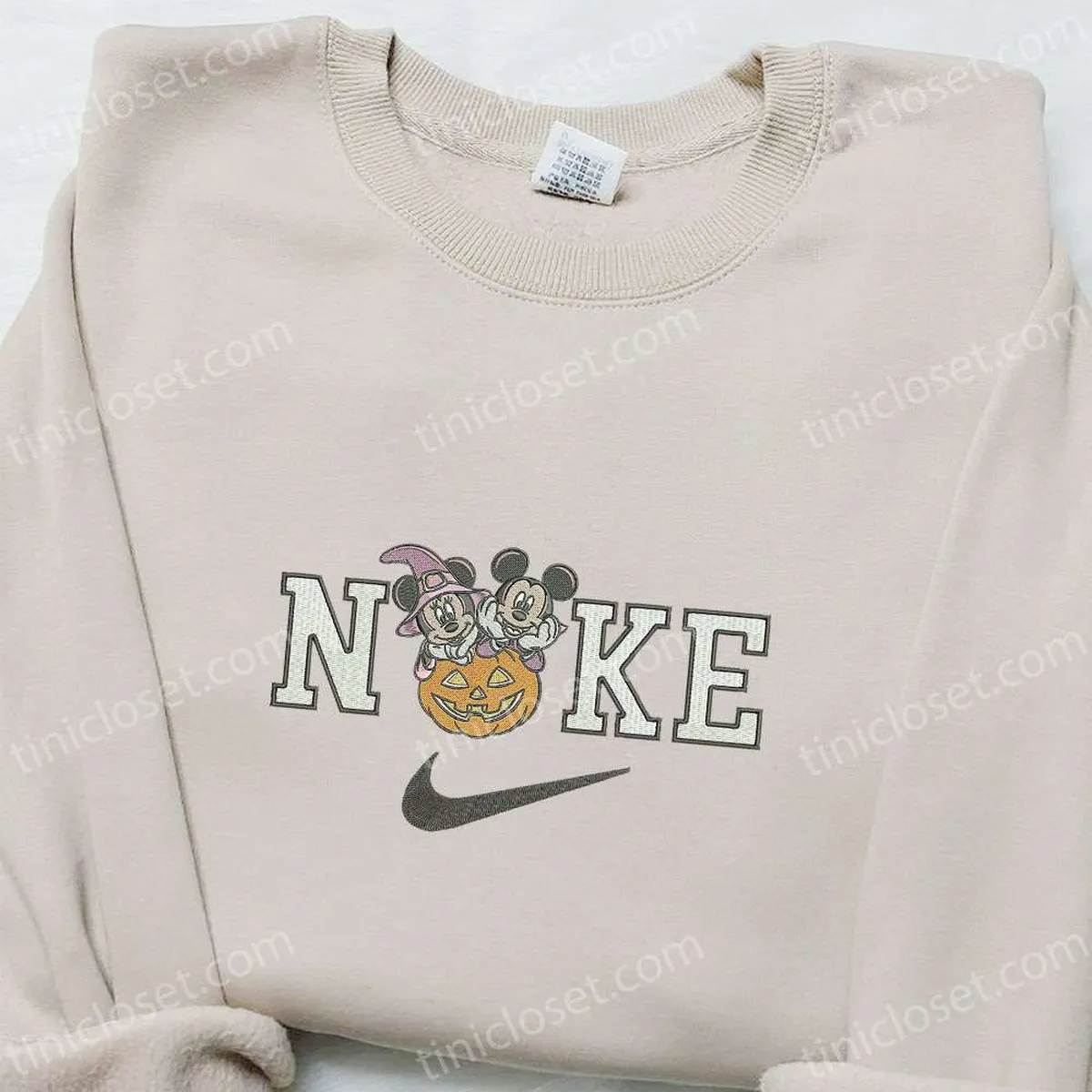 nike x halloween mickey minnie witches embroidered shirt disney halloween embroidered hoodie nike inspired embroidered sweatshirt jzzgs