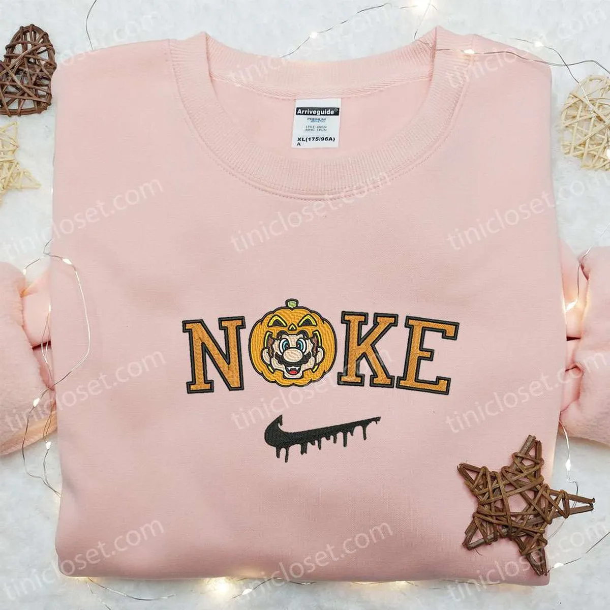 nike x halloween pumpkin super mario embroidered shirt game characters embroidered shirt nike inspired embroidered shirt rmhjz