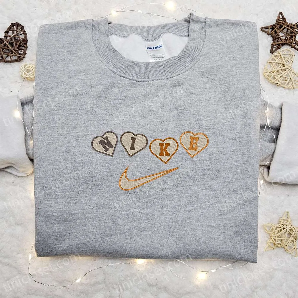 nike x heart embroidered sweatshirt custom embroidered shirt best valentine day gift ideas y2i8h