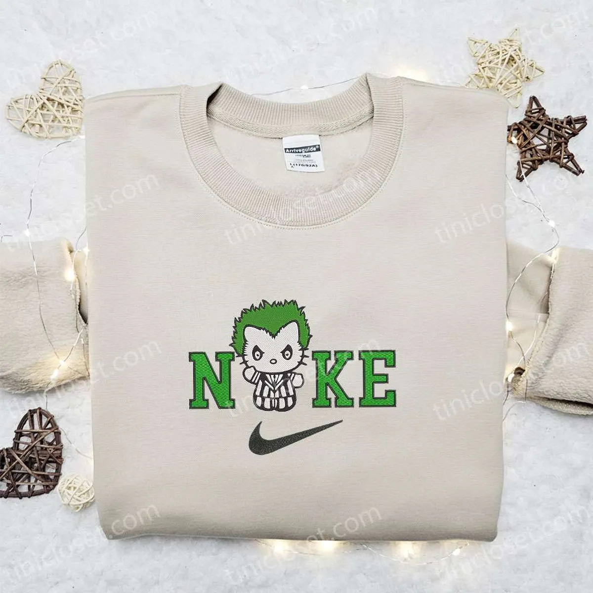 nike x hello kitty beetlejuice embroidered hoodie funny halloween embroidered sweatshirt best gifts for family