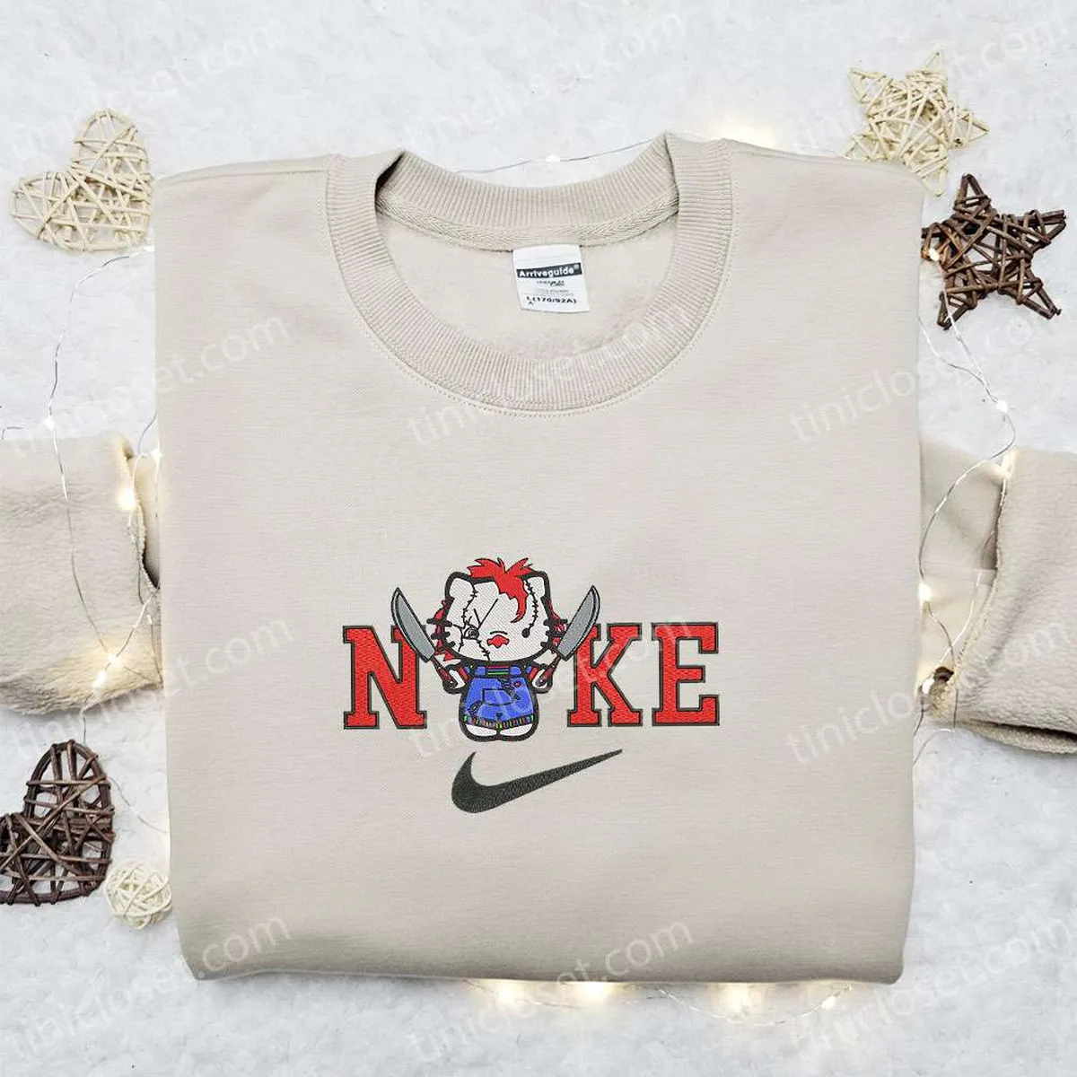 nike x hello kitty chucky embroidered hoodie funny halloween embroidered sweatshirt best gifts for family wmhbh