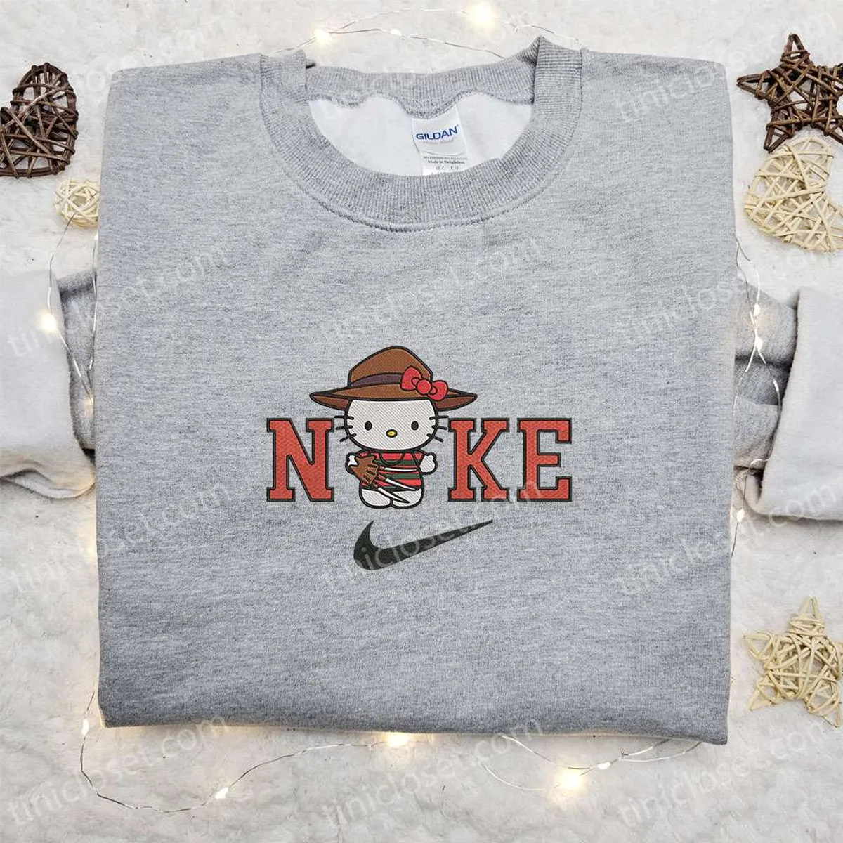 nike x hello kitty freddy krueger embroidered sweatshirt spirit halloween embroidered t shirt funny halloween embroidered hoodie mja3w