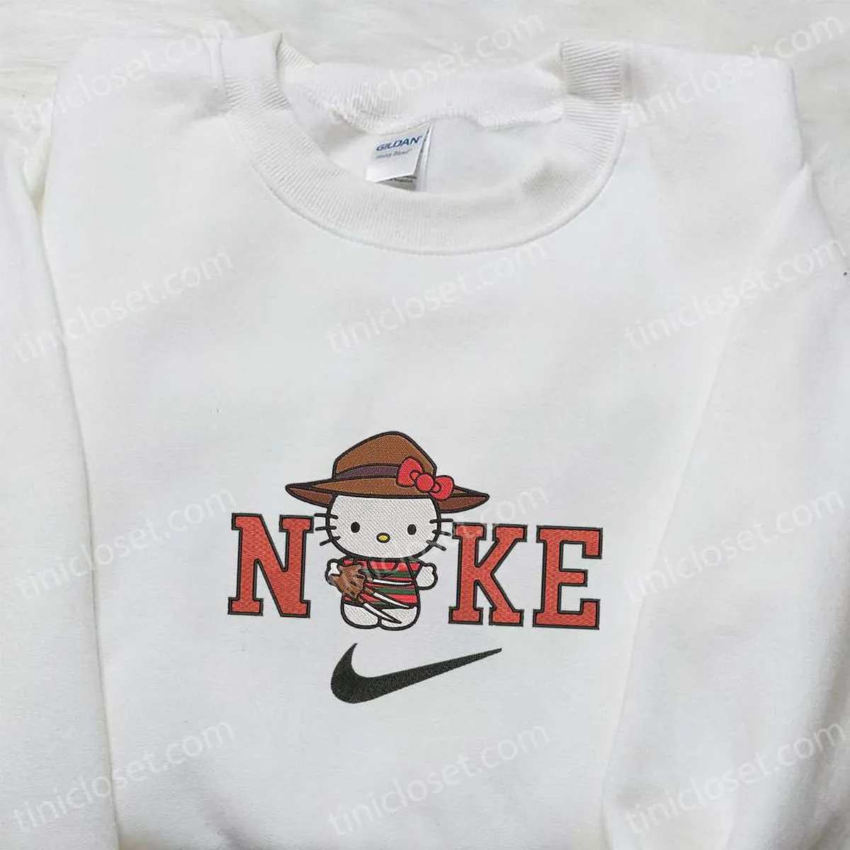 nike x hello kitty freddy krueger embroidered sweatshirt spirit halloween embroidered t shirt funny halloween embroidered hoodie nkanj