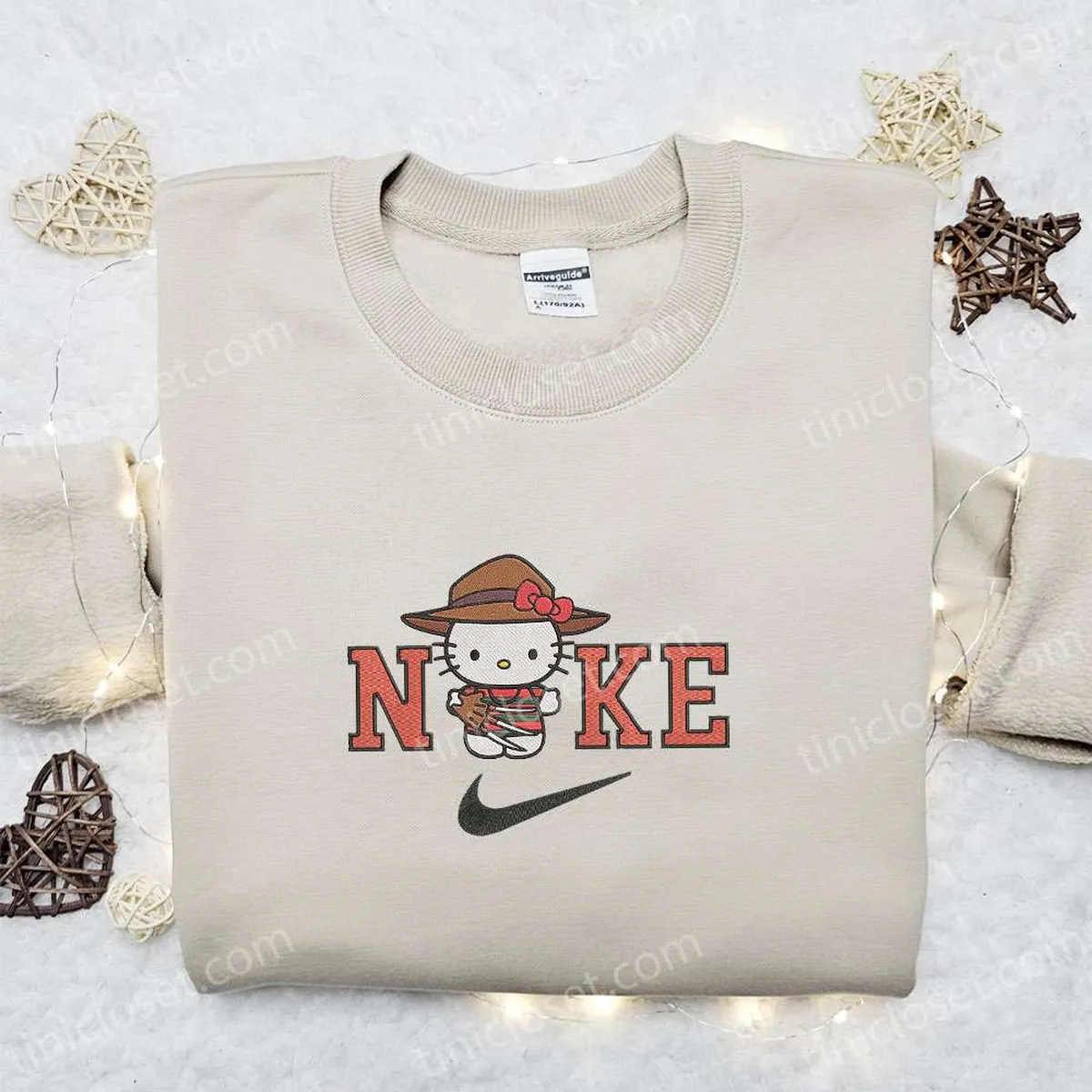 nike x hello kitty freddy krueger embroidered sweatshirt spirit halloween embroidered t shirt funny halloween embroidered hoodie