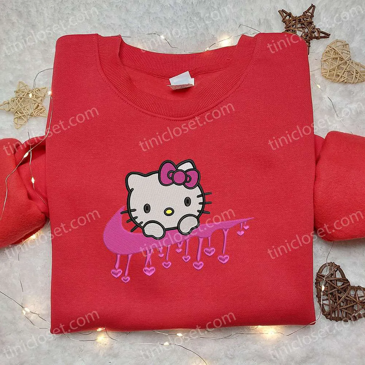 nike x hello kitty heart embroidered hoodie valentineembroidered sweatshirt nike inspired embroidered t shirt 1qrvj
