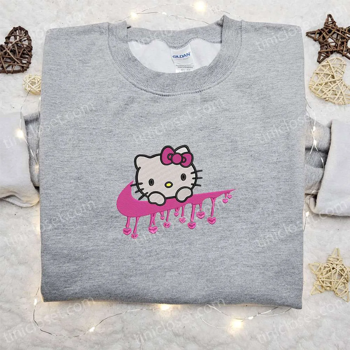 nike x hello kitty heart embroidered hoodie valentineembroidered sweatshirt nike inspired embroidered t shirt bkour