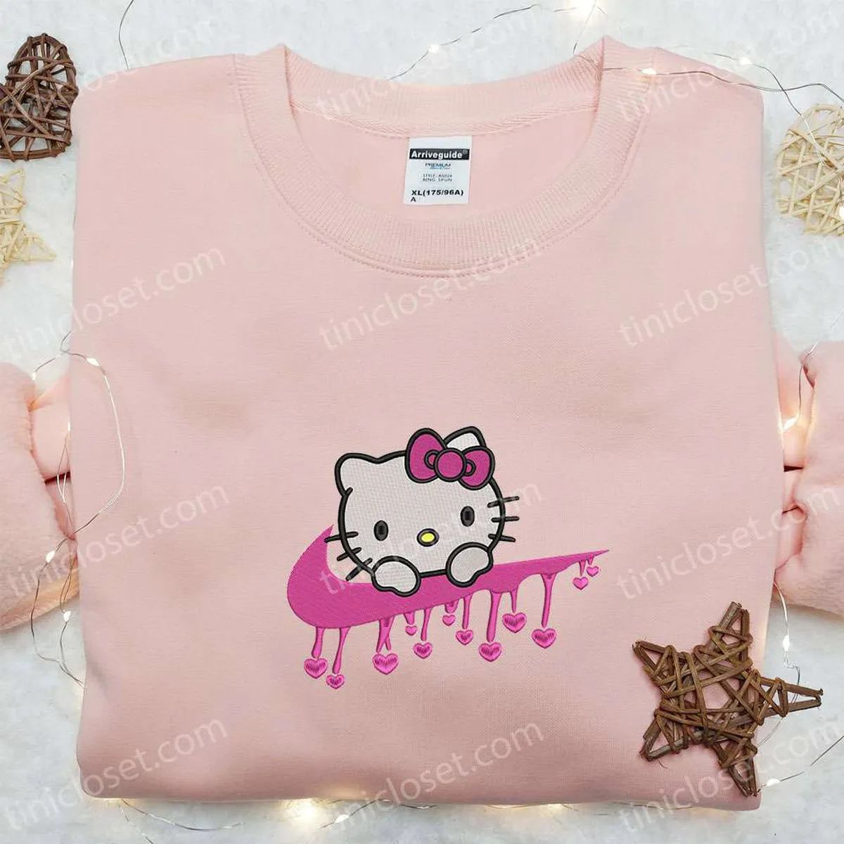 nike x hello kitty heart embroidered hoodie valentineembroidered sweatshirt nike inspired embroidered t shirt