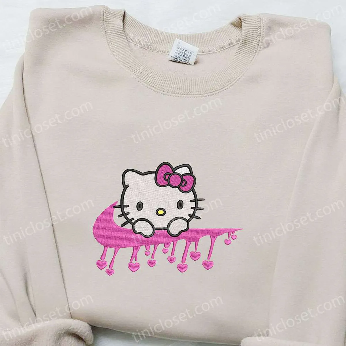 nike x hello kitty heart embroidered hoodie valentineembroidered sweatshirt nike inspired embroidered t shirt ezrri