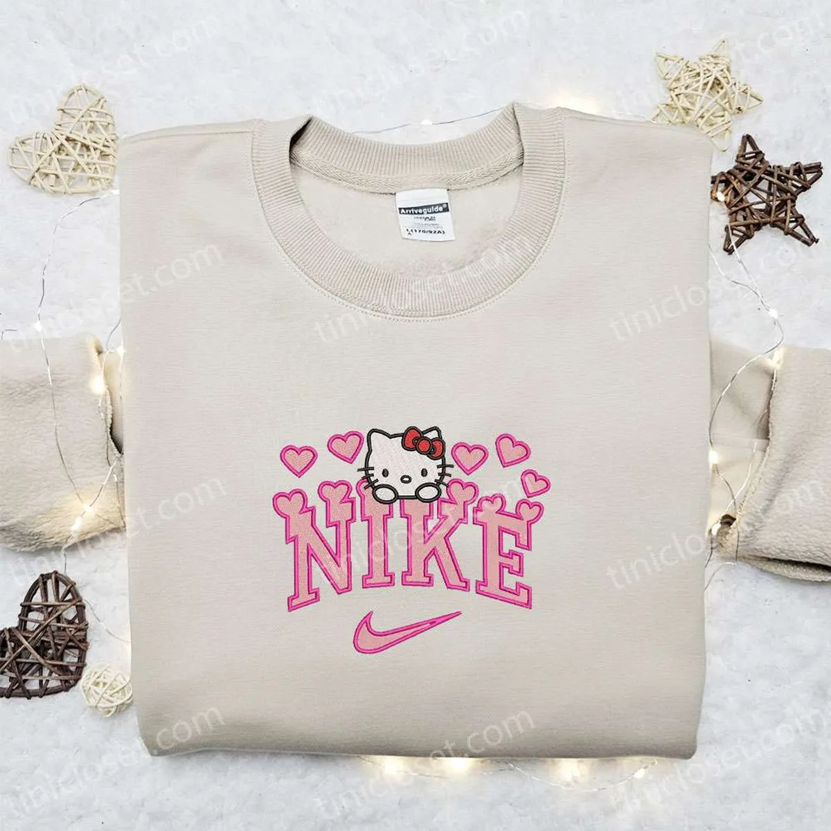 nike x hello kitty hearts embroidered sweatshirt valentineembroidered shirt nike inspired embroidered t shirt