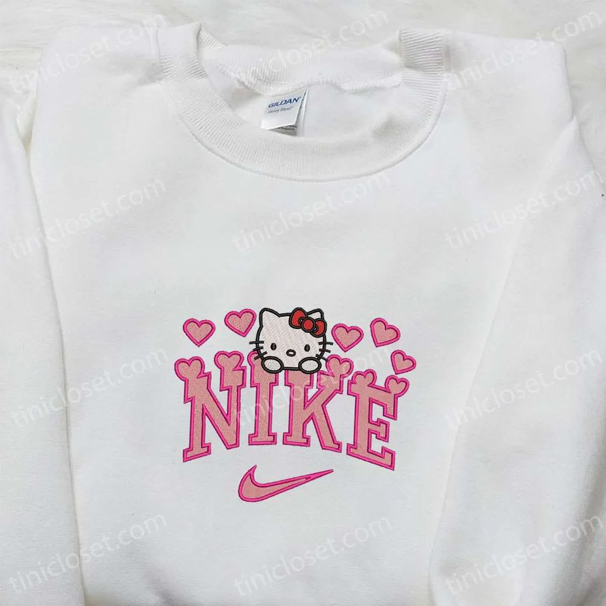 nike x hello kitty hearts embroidered sweatshirt valentineembroidered shirt nike inspired embroidered t shirt vyrss